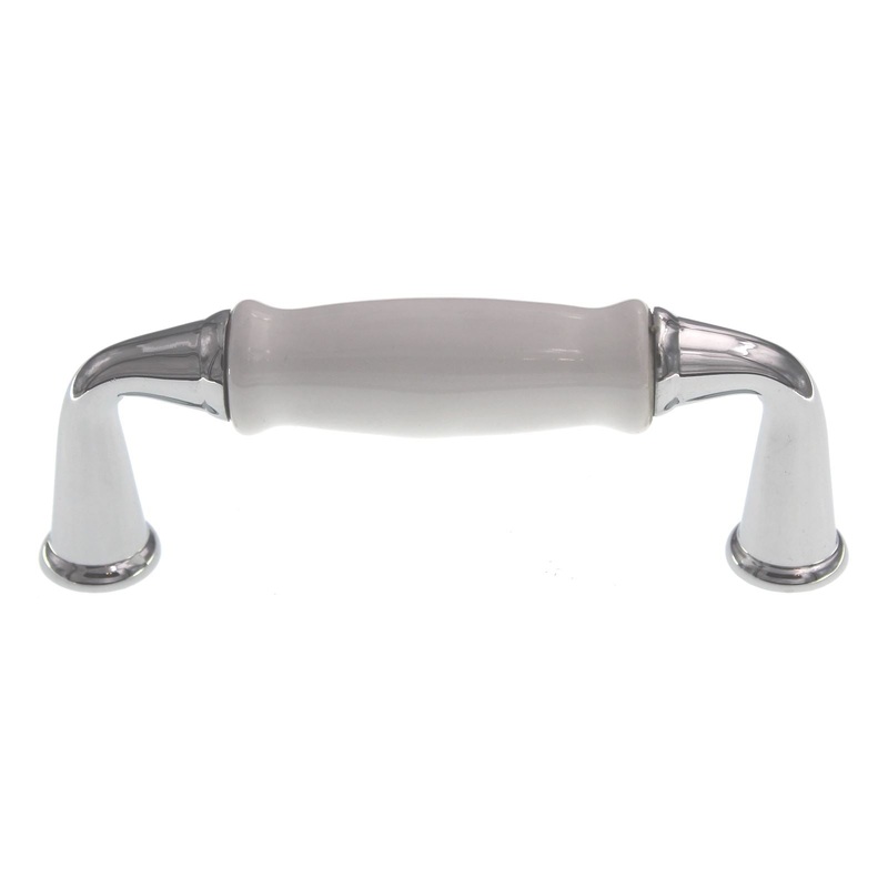 Berenson Machester 3 Ctr Cabinet Pull Ceramic Center Polished Chrome 9421-339P