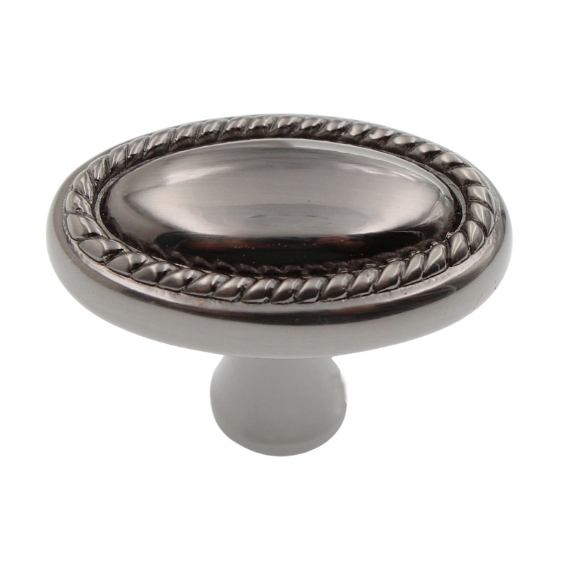 Cliffside Rope Suite 1 1/4 Oval Cabinet Knob Black Nickel Solid Brass B711-BNB