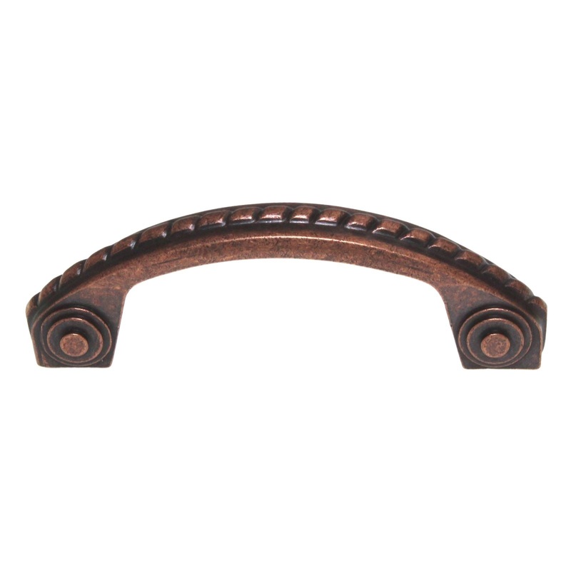 Cliffside Rope Suite 3 Ctr Cabinet Arch Pull Rope Old Copper K344-OC