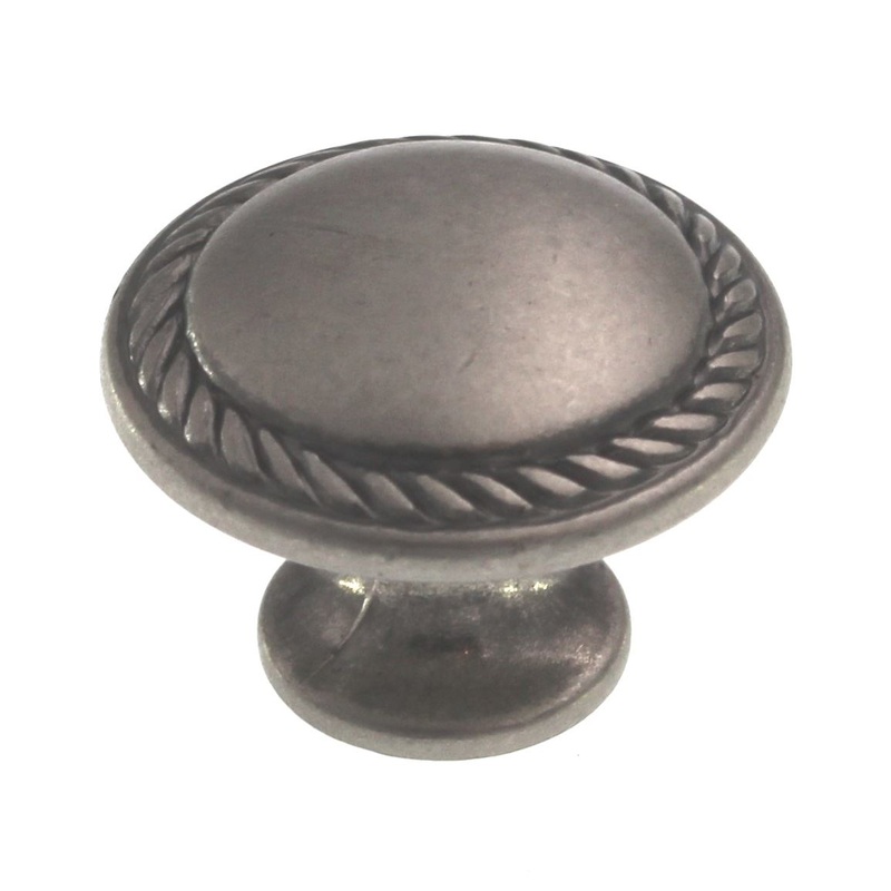 Hafele 1 1/8 Braided Rope Pattern Cabinet Knob Pewter 125.21.102