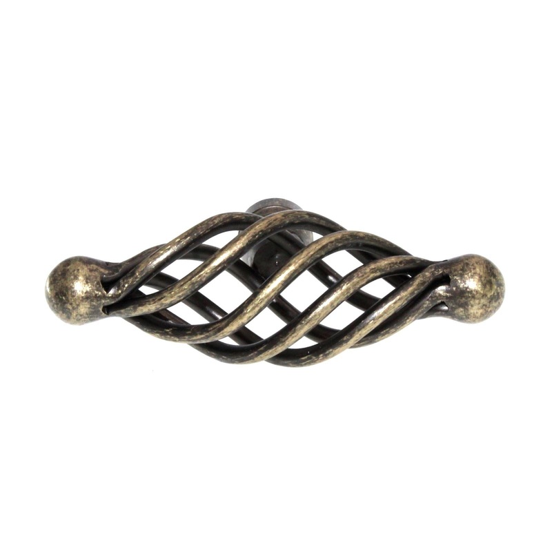 Hafele 2 5/8 Birdcage Cabinet Knob Antique Brass 125.33.801