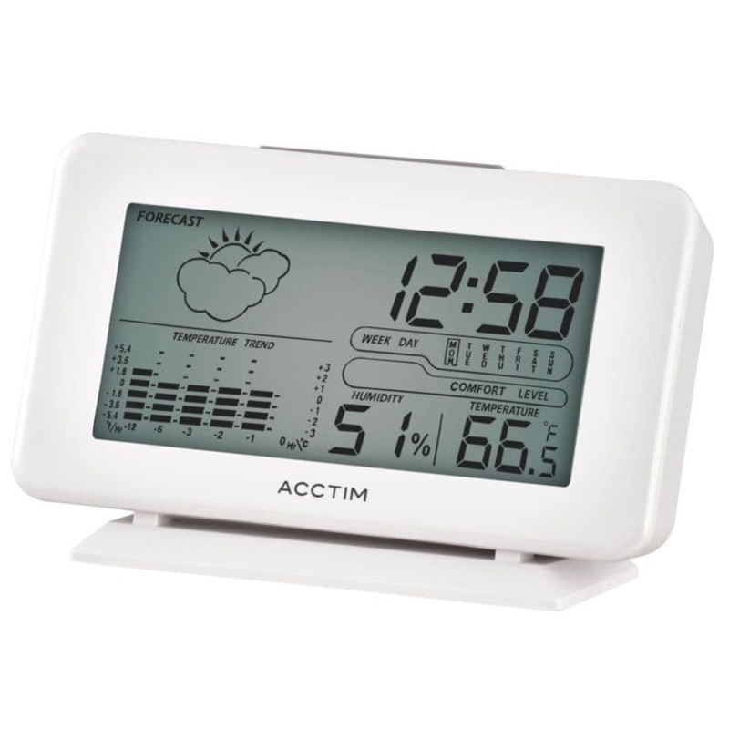 Acctim Vega Alarm Clock – White