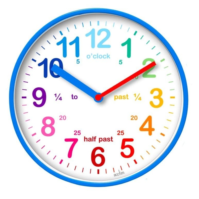 Acctim Wickford Kids Time Teach Clock 20cm – Blue