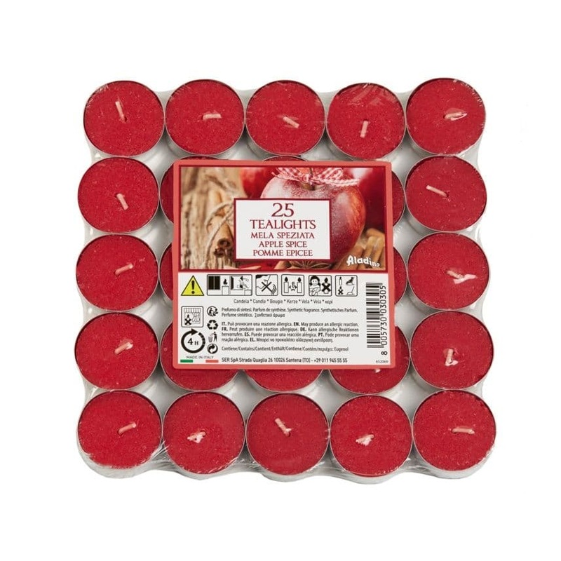 Aladino 4 Hour Tealights Pack 25 – Apple Spice