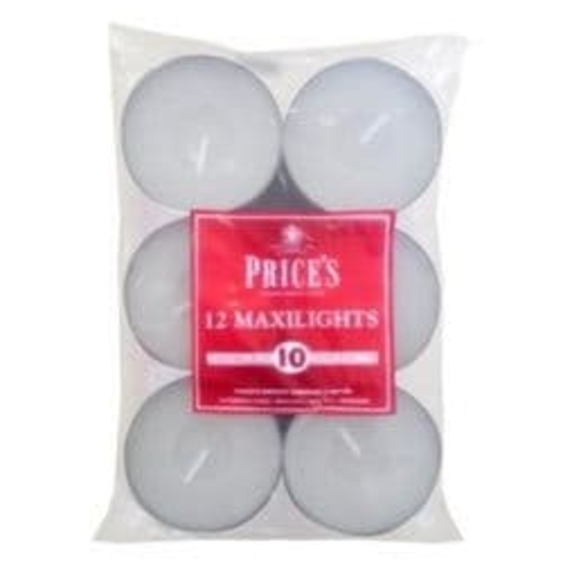 Price’s Candles Maxi Tealight Unscented – 12 Pack