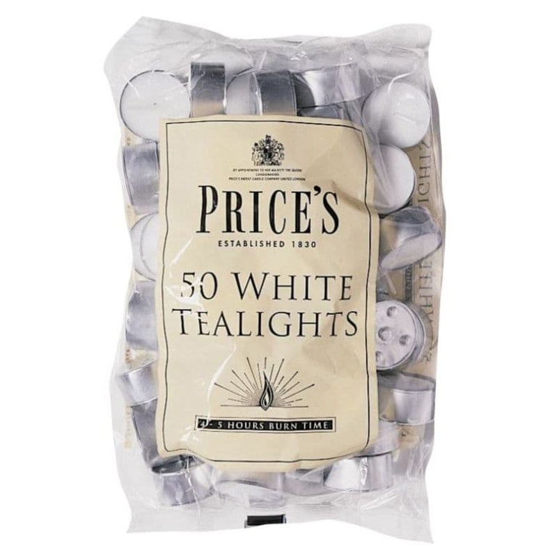 Price’s Candles White Tealights – Pack 50