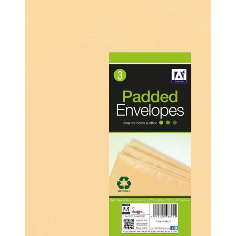 Anker Padded Brown Envelopes – 290 x 370 Pack 3