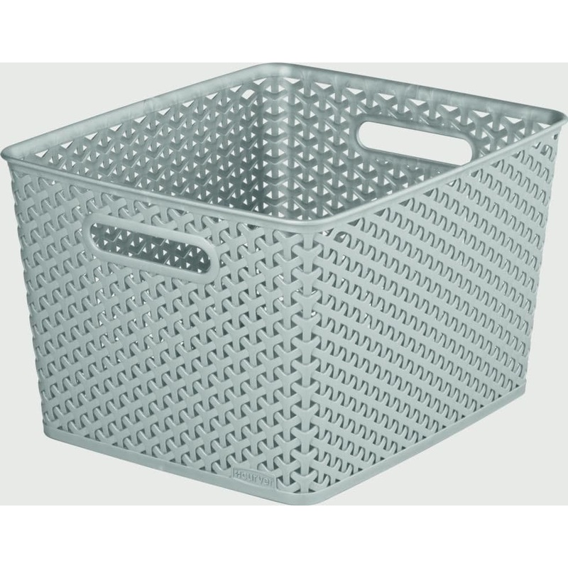 Curver My Style Nestable Rattan Basket – 18L Grey