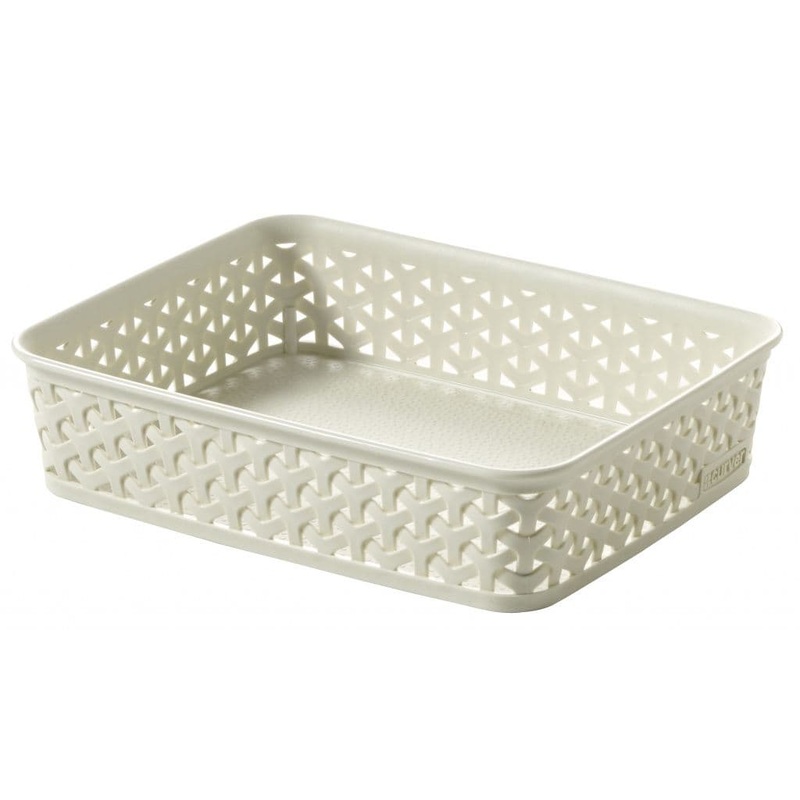 Curver My Style Rattan Tray – Vintage White A5