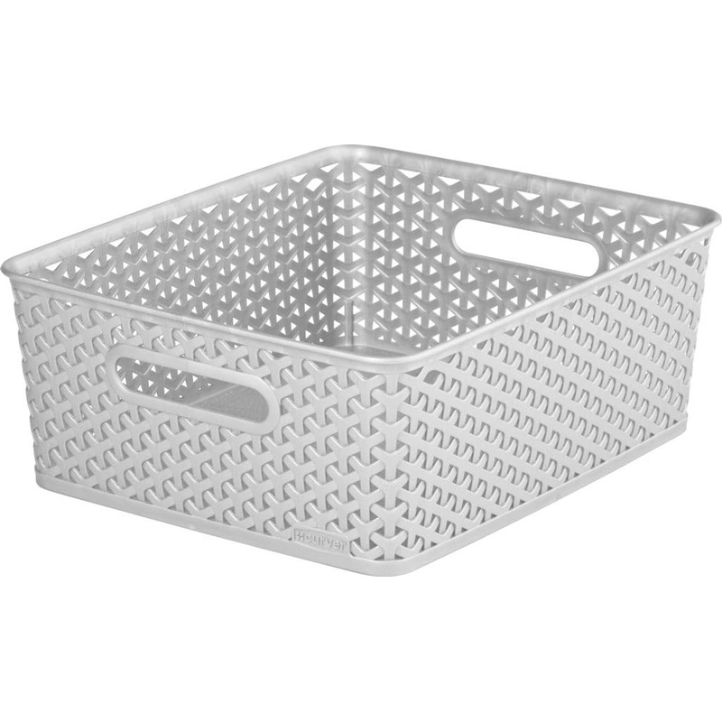 Curver Nestable Rattan Basket – 13L Grey