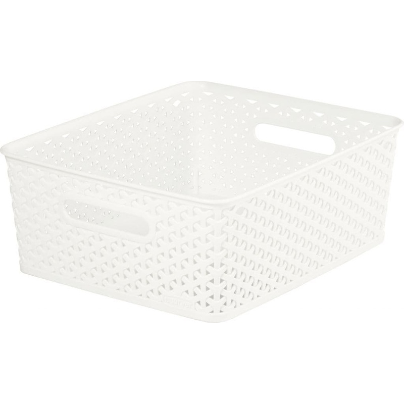 Curver Nestable Rattan Basket Vintage White – 13L