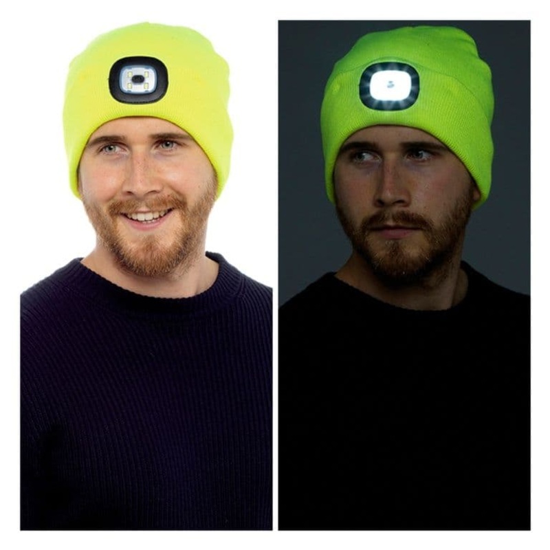 Storm Ridge Adult LED Beanie Hat – Yellow