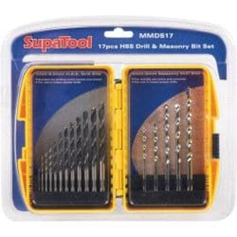 SupaTool HSS Drill & Masonry Bit Set – 17 Pieces