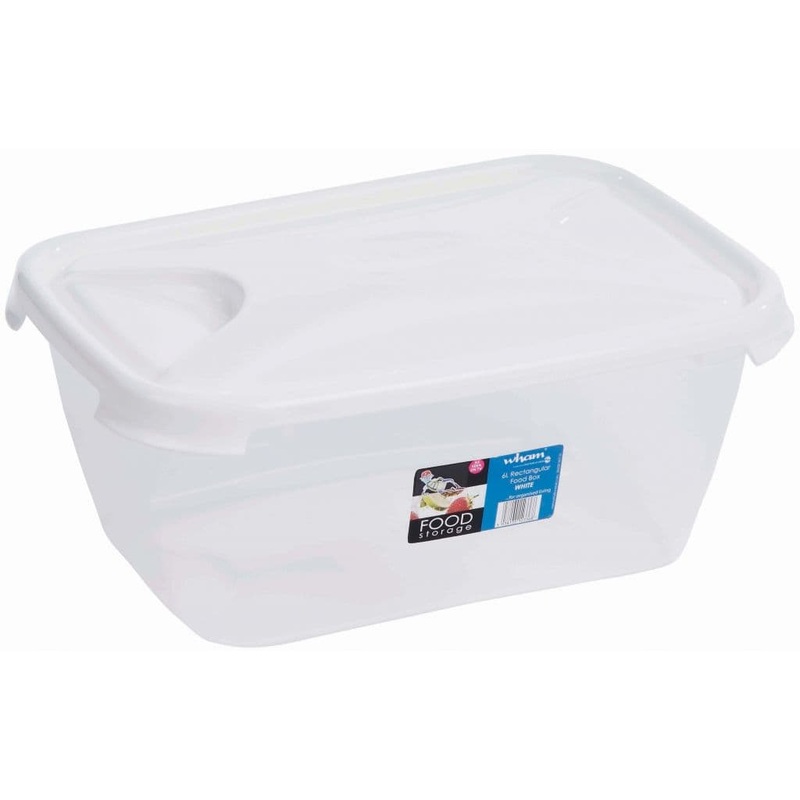 Wham Rectangular Food Storage – 6L Clear With White Lid