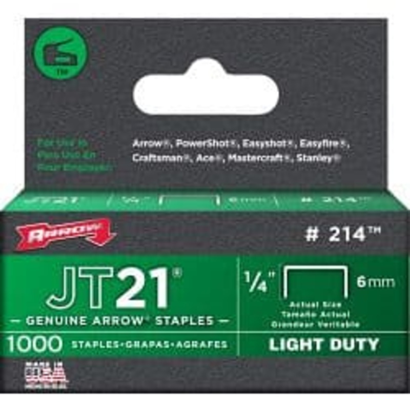 Arrow JT21/T27 Staples – 6mm 1/4in (1000)