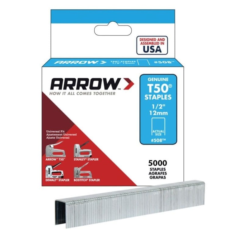Arrow T50 Staples 12mm 1/2 – Box 5000