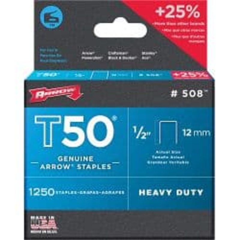 Arrow T50 Staples – 12mm (1250)