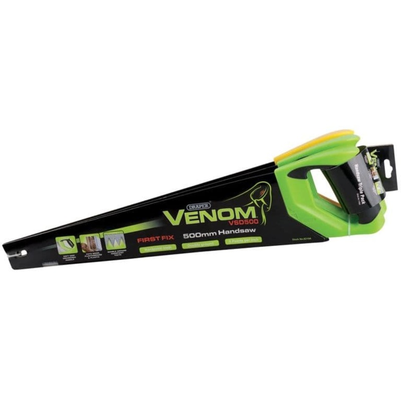 Draper Triple Pack Venom Double Ground Handsaws – 500mm