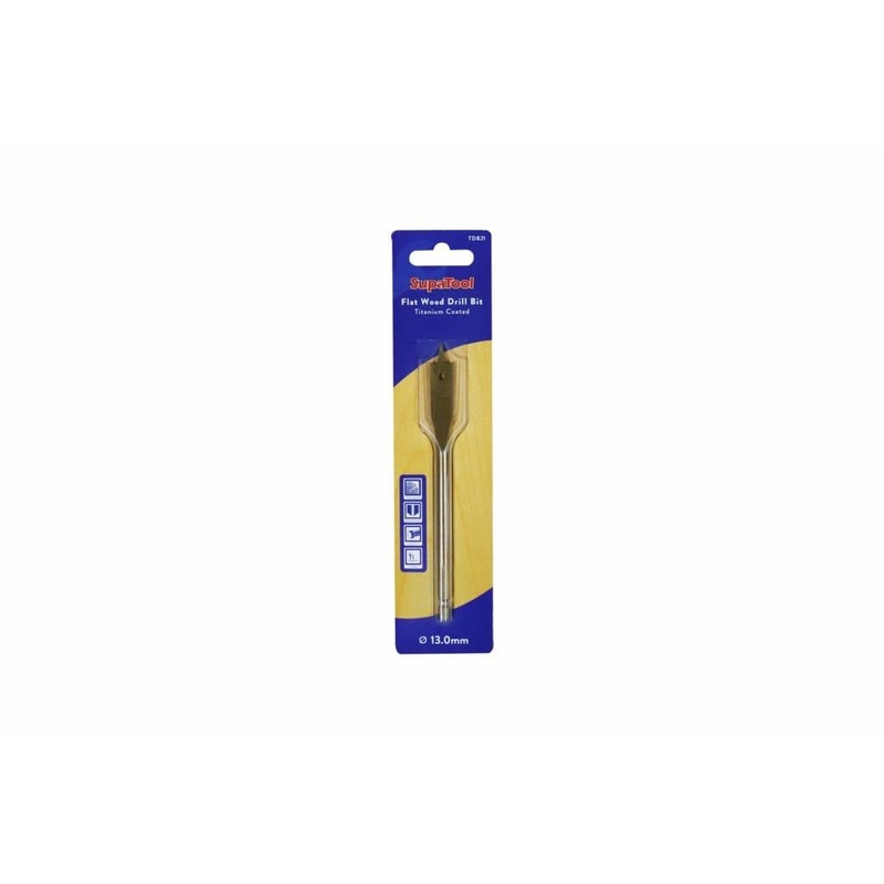 SupaTool Titanium Coated Flat Wood Drill Bits – 13mm