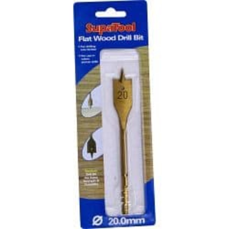 SupaTool Titanium Coated Flat Wood Drill Bits – 20mm