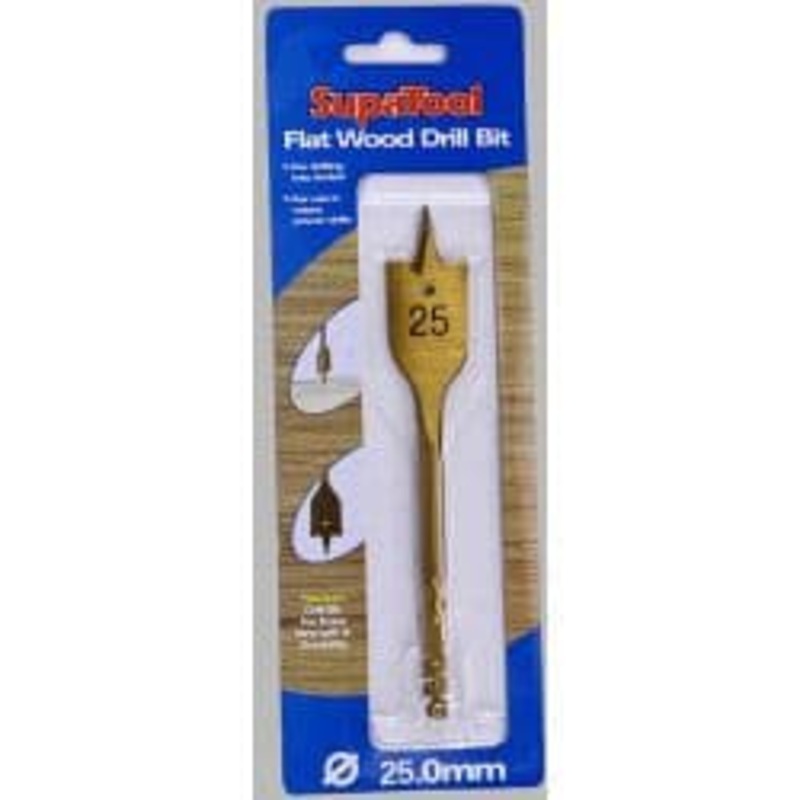 SupaTool Titanium Coated Flat Wood Drill Bits – 25mm