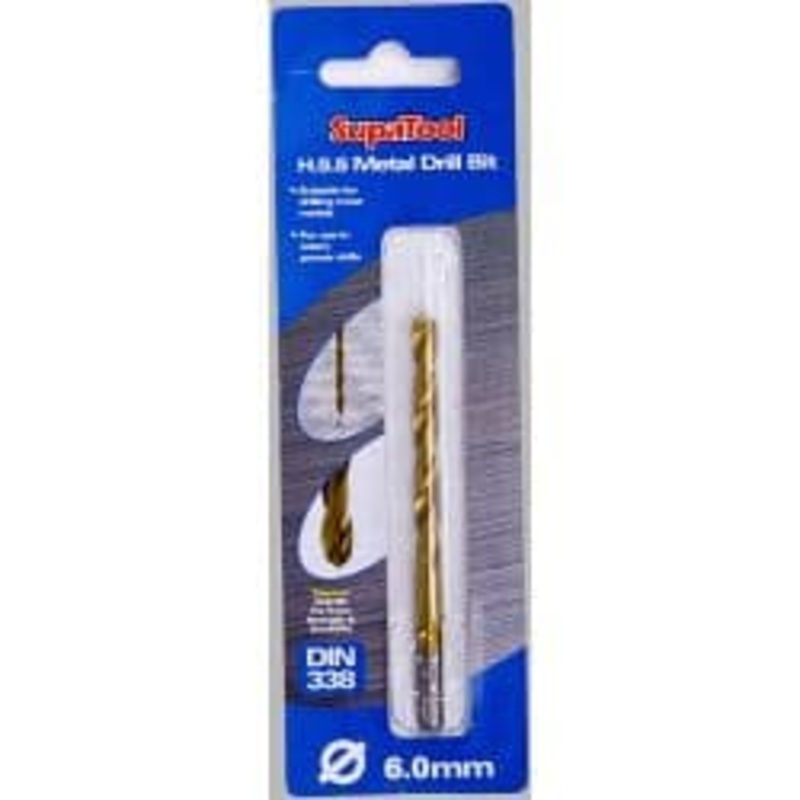 SupaTool Titanium Coated HSS Drill Bits – 6.0 x 93mm