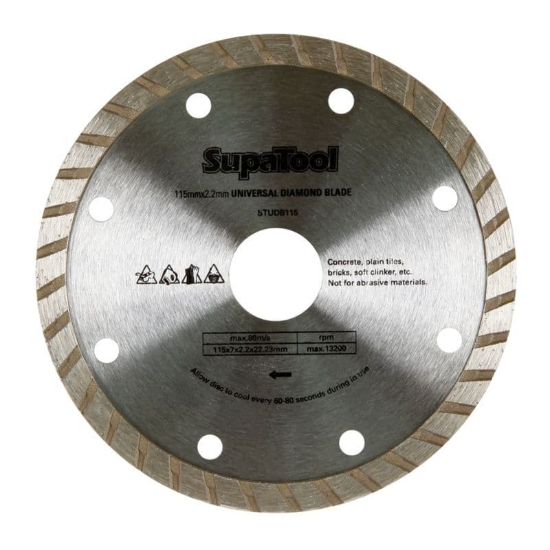 SupaTool Universal Diamond Blade – 115 x 7 x 2.2 x 22.23mm.