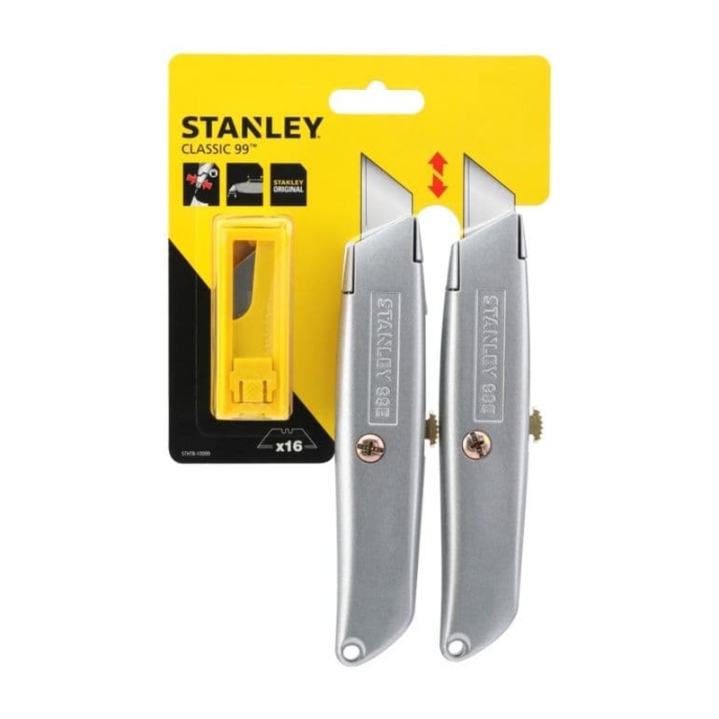 Stanley 99e Retractable Knife With 10 Blades – Twin Pack