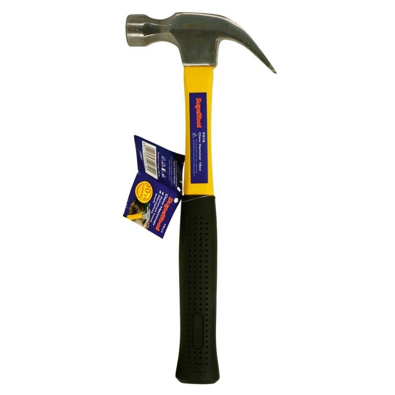 SupaTool Claw Hammer With Fibreglass Shaft – 16oz