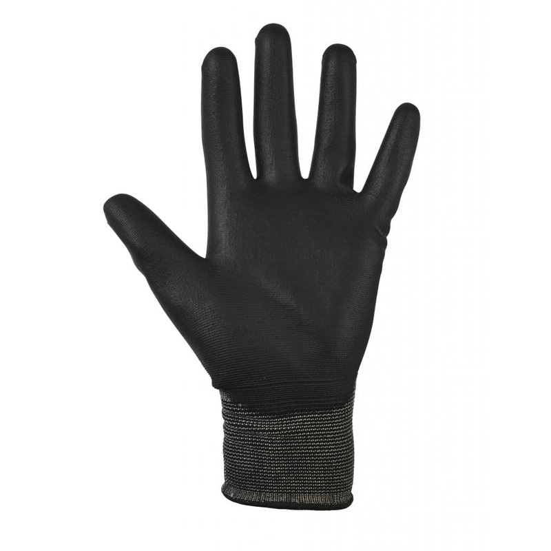 Glenwear Black PU Gloves – 10 – XLarge 12 Pairs