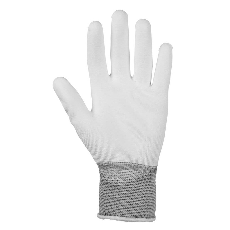 Glenwear White PU Gloves – X Large 12 Pairs