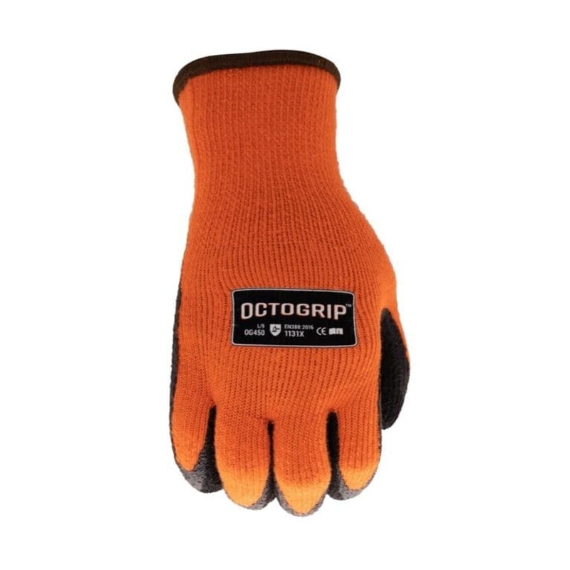 Octogrip 10g Winter Fleece Lined Glove with Foam Latex Palm – Med