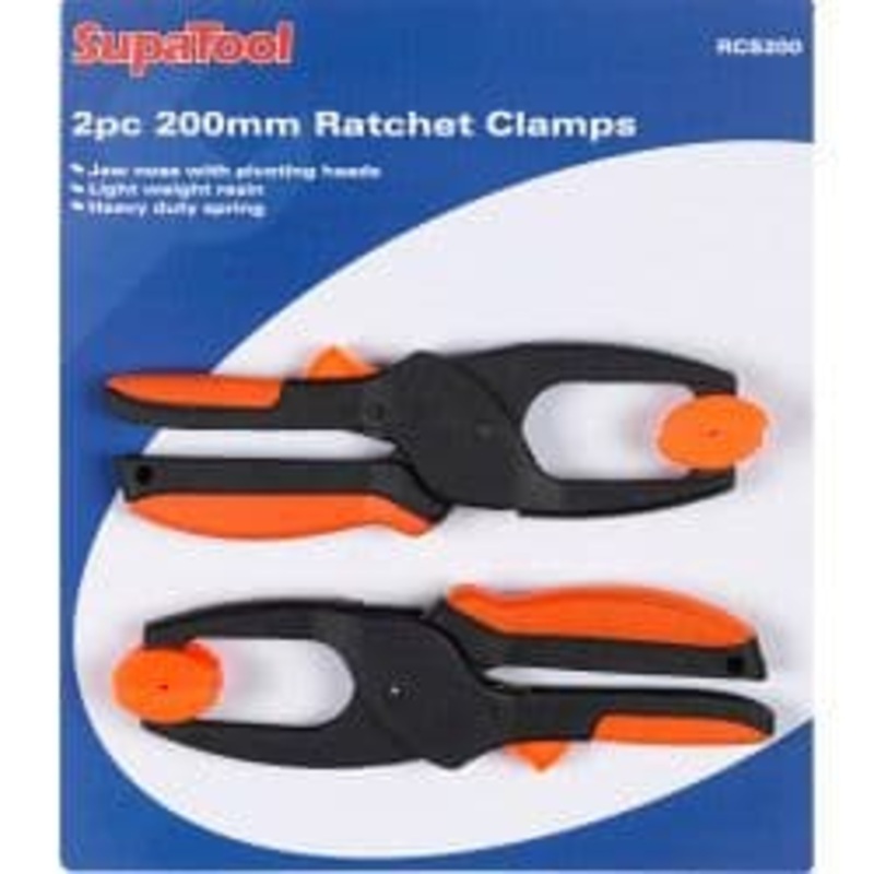 SupaTool Ratchet Clamps – 2 x 200mm