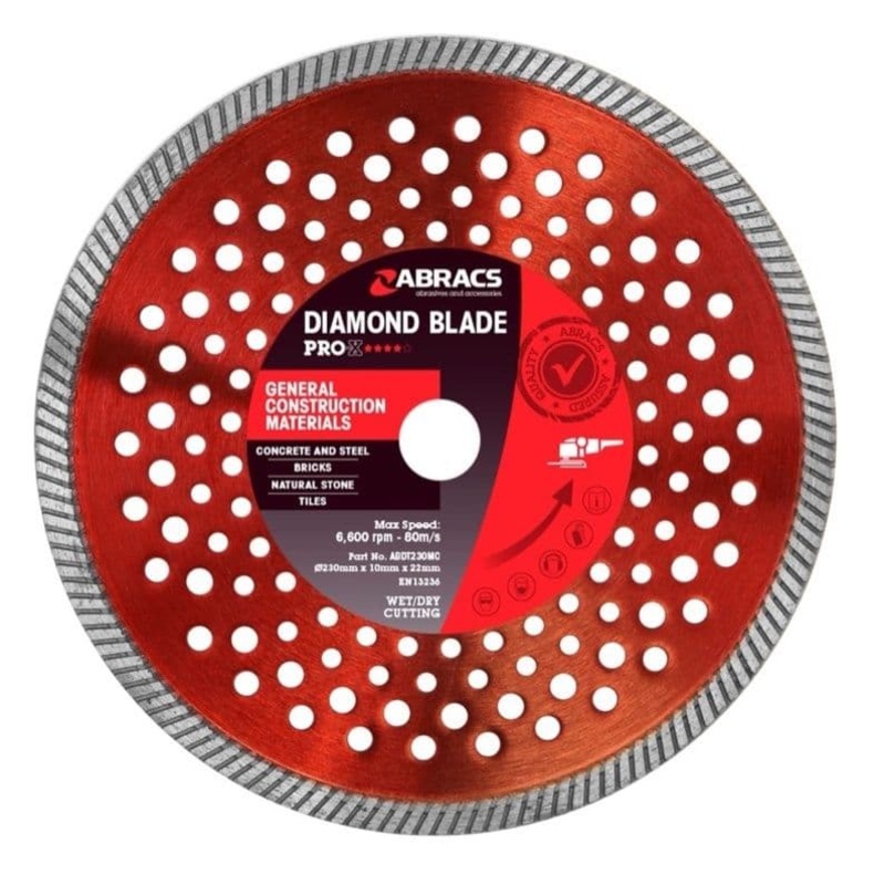 Abracs Gcm-Pro-X Diamond Blade 230x10x22 – 230mm x 10mm x 22.23mm PRO-X General Construction Materials Diamond Blade