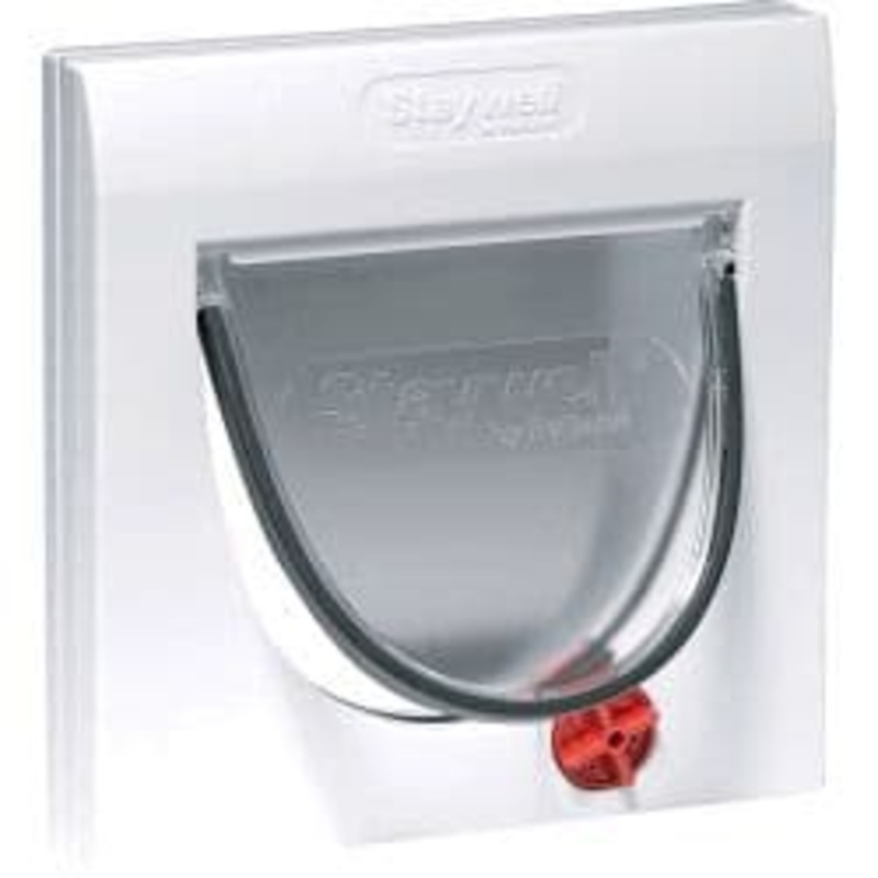 Petsafe Manual 4 Way Locking Classic Cat Flap – White with Tunnel