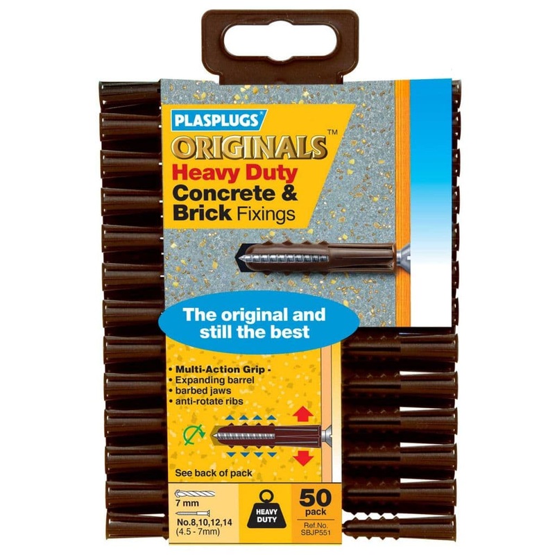 Plasplugs Heavy Duty Original Fixings – 50 Pack