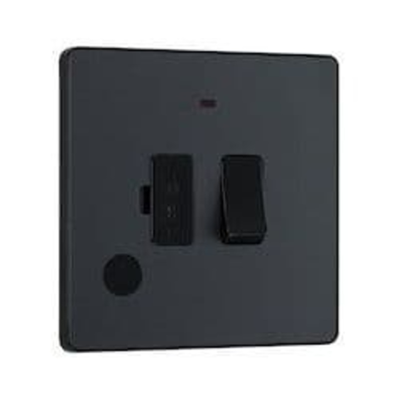 BG 13a Plastic Switched Fused Spur With LED – Matt Grey