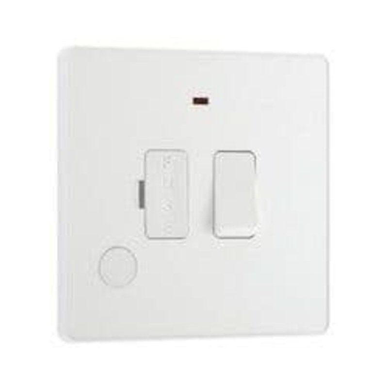 BG 13a Plastic Switched Fused Spur With LED – Pearlescent White