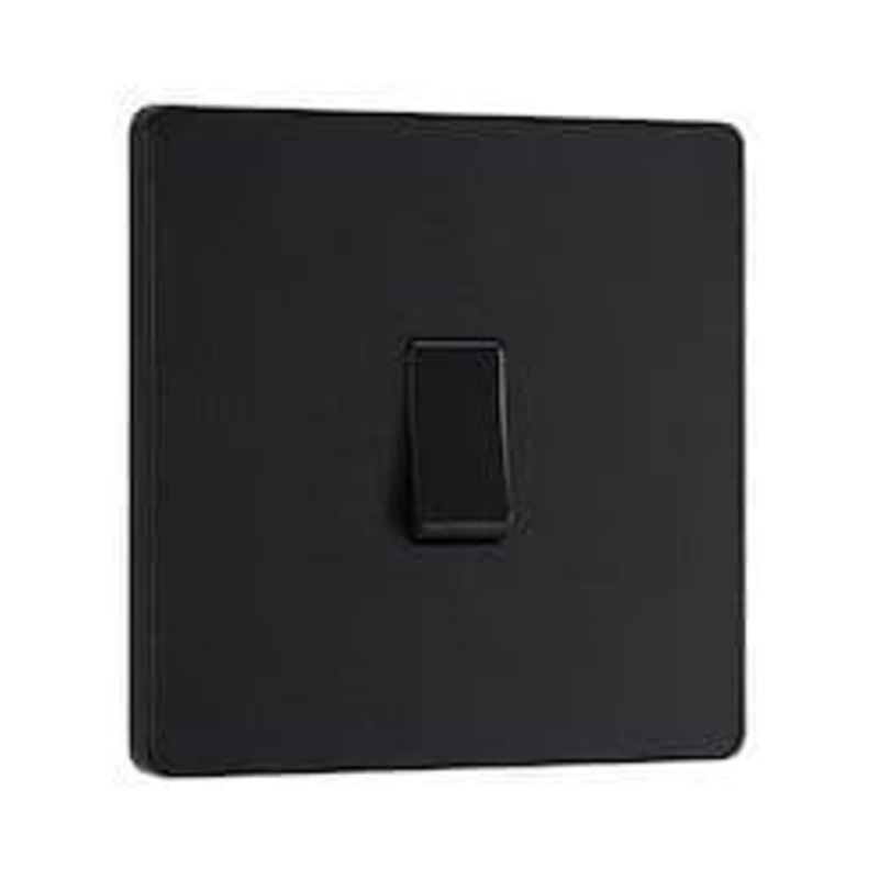 BG 20a 16ax 1g 2 Way Plastic Light Switch – Matt Black