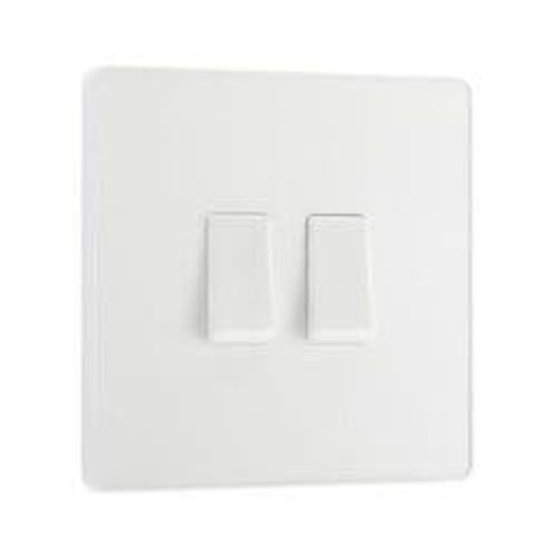 BG 20a 16ax 2g 2 Way Plastic Switch – Pearlescent White