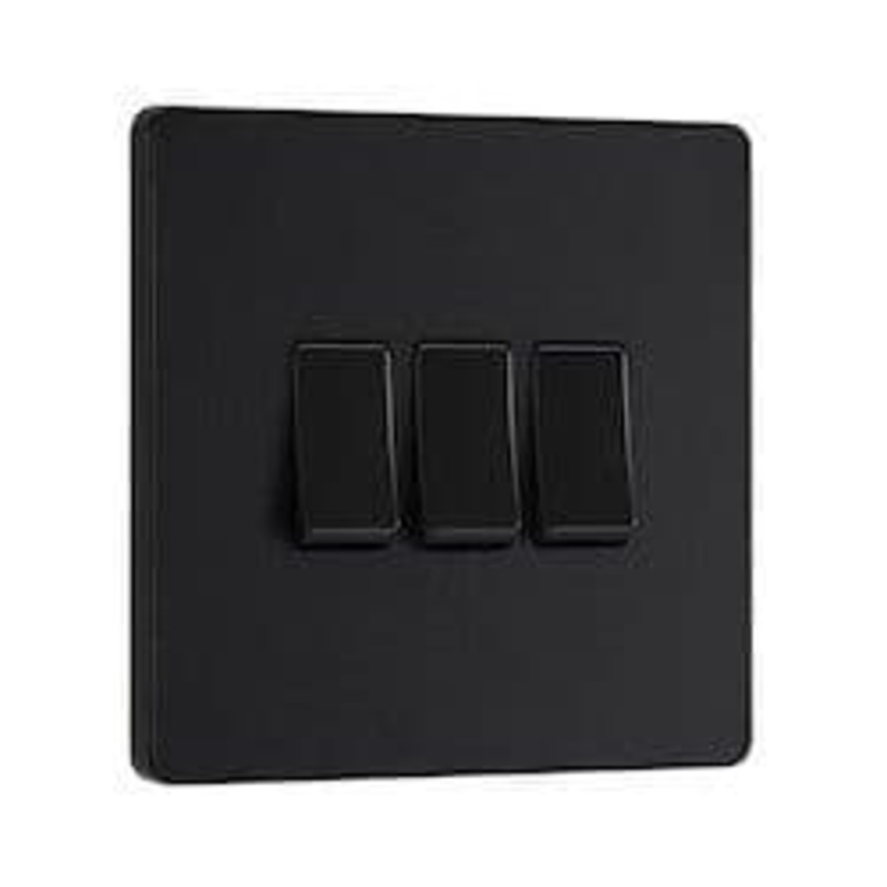BG 20a 16ax 3g 2 Way Plastic Switch – Matt Black