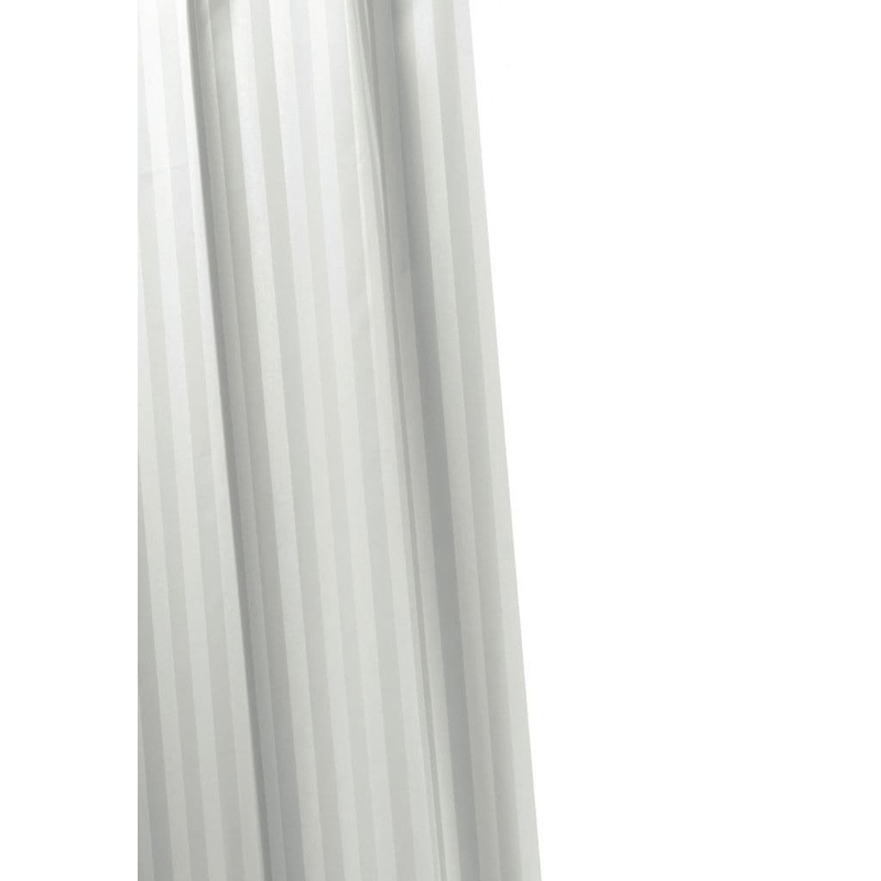 Croydex Woven Stripe Shower Curtain – 1800mm x 1800mm White