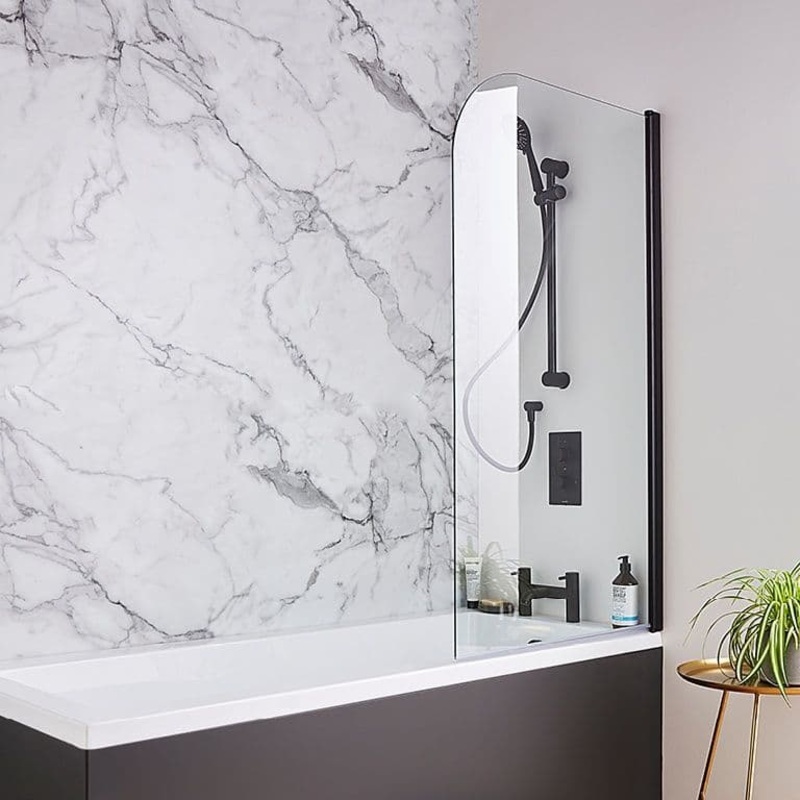 Kvit Nero Round Bath Screen – 780mm