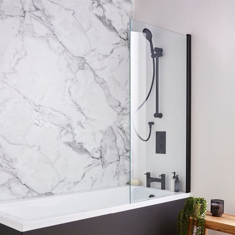 Kvit Nero Square Bath Screen – 780mm