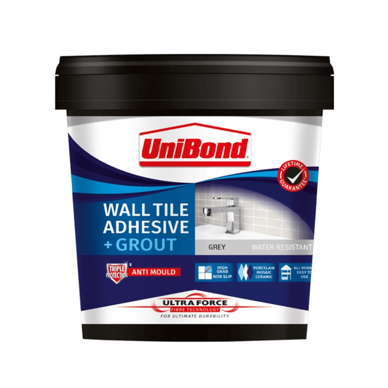UniBond Ultraforce Wall Tile Adhesive & Grout 1.38kg – Grey