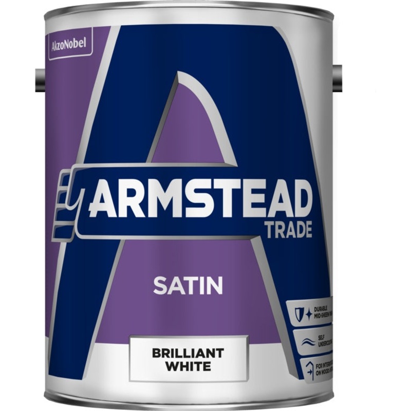 Armstead Trade Satin Paint – 5L Brilliant White
