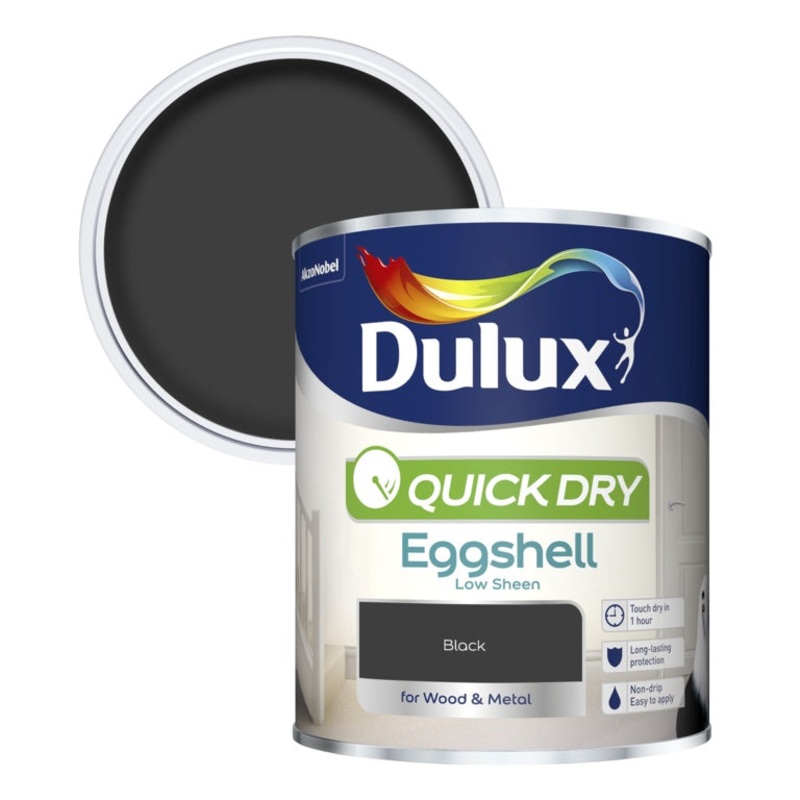 Dulux Quick Dry Eggshell 750ml – Black