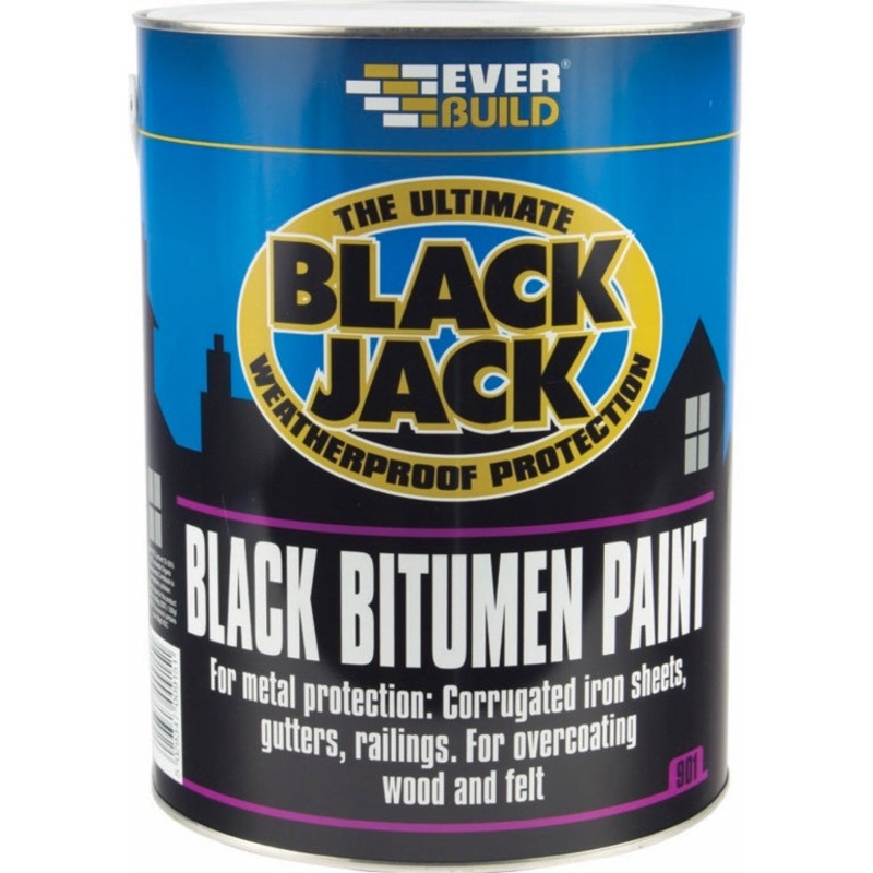 Everbuild Black Bitumen Paint – 5Lt