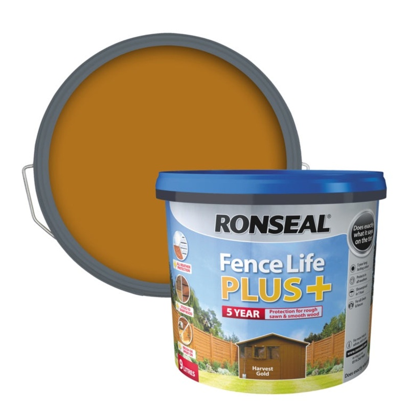 Ronseal Fence Life Plus 9L – Harvest Gold