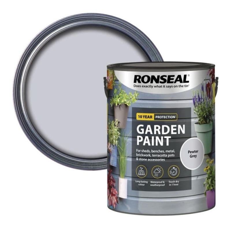 Ronseal Garden Paint 5L – Pewter Grey